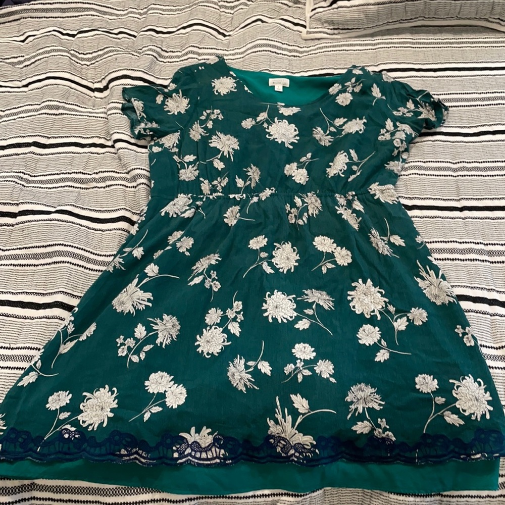 Women’s green floral dress